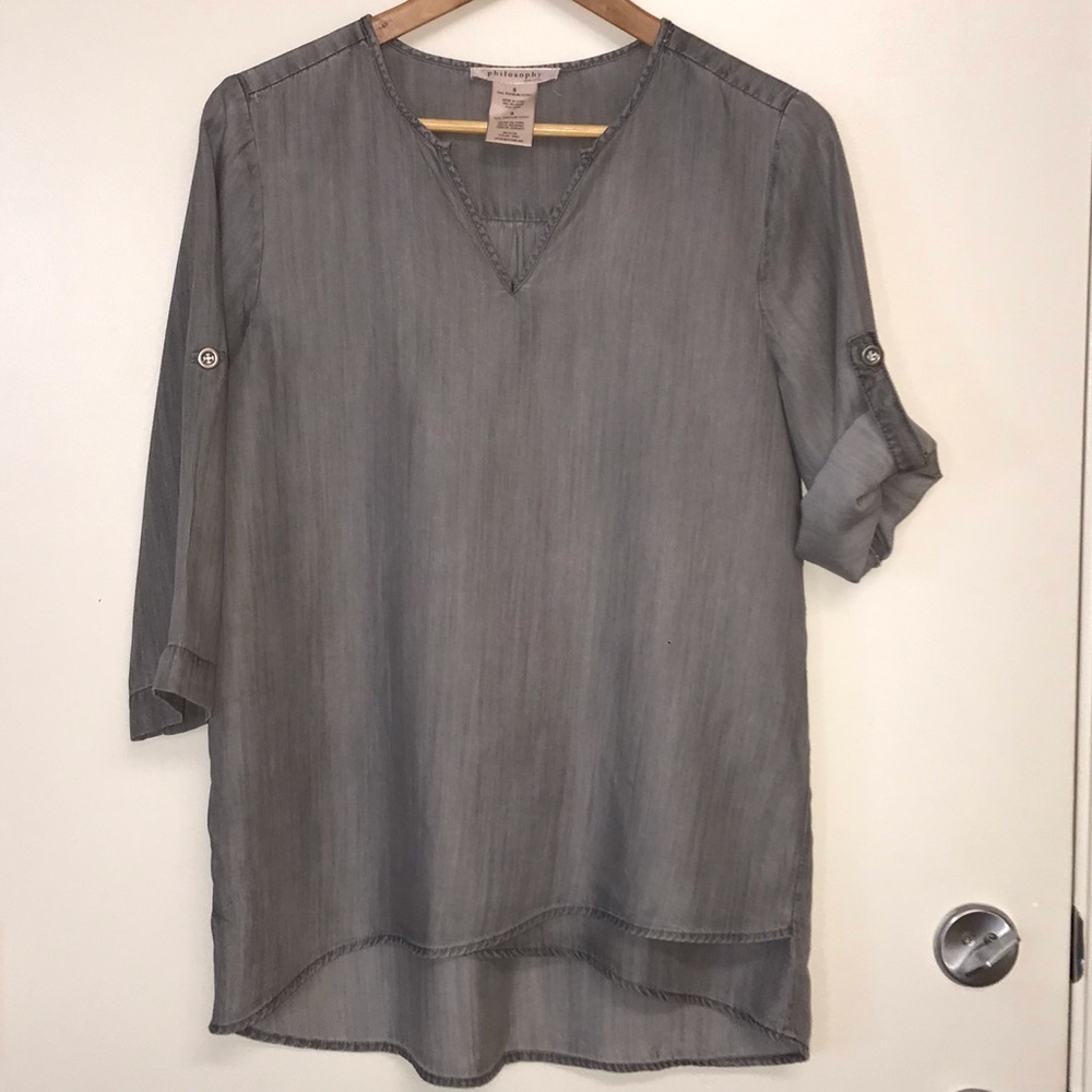 Philosophy Tunic Top Gray